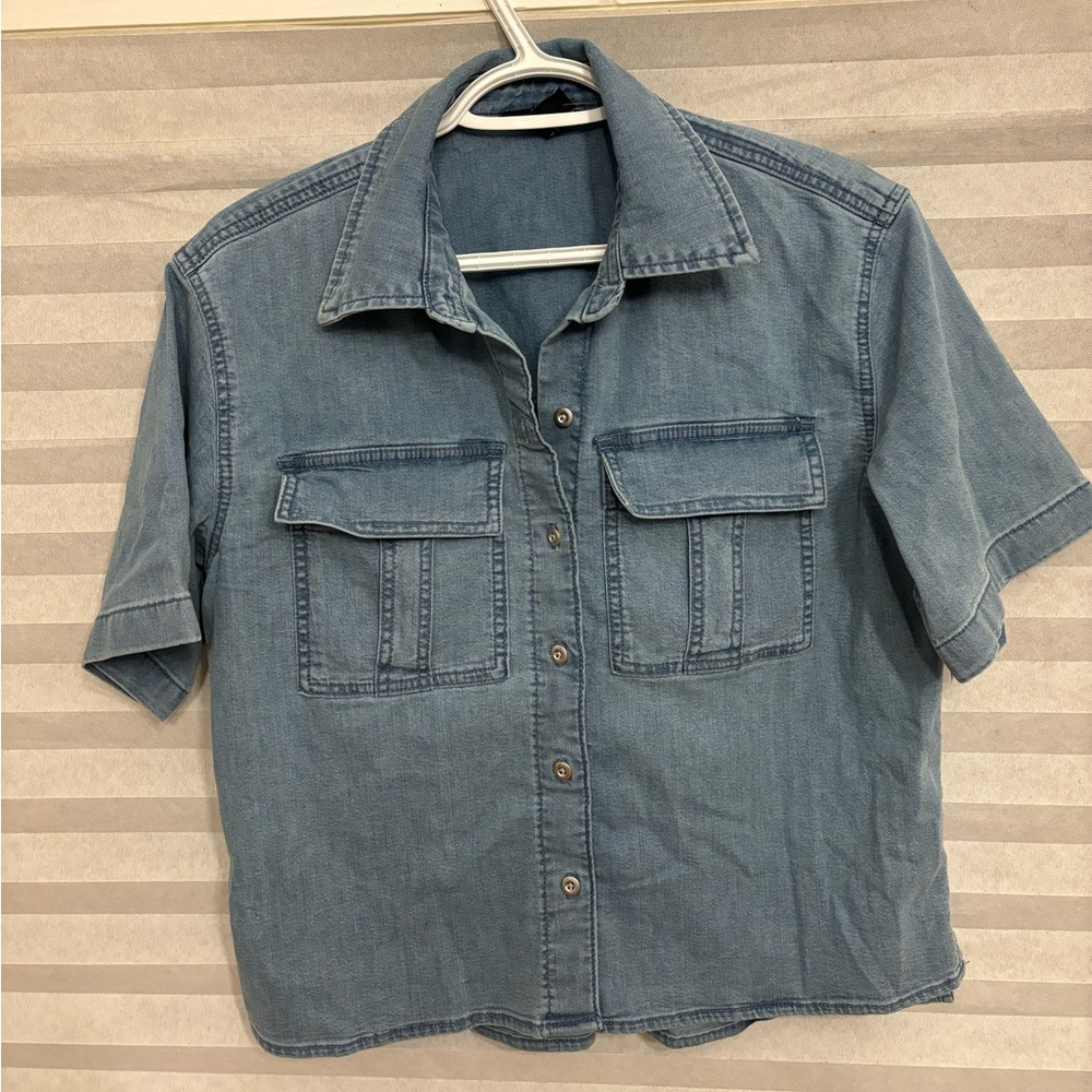 Denim button down